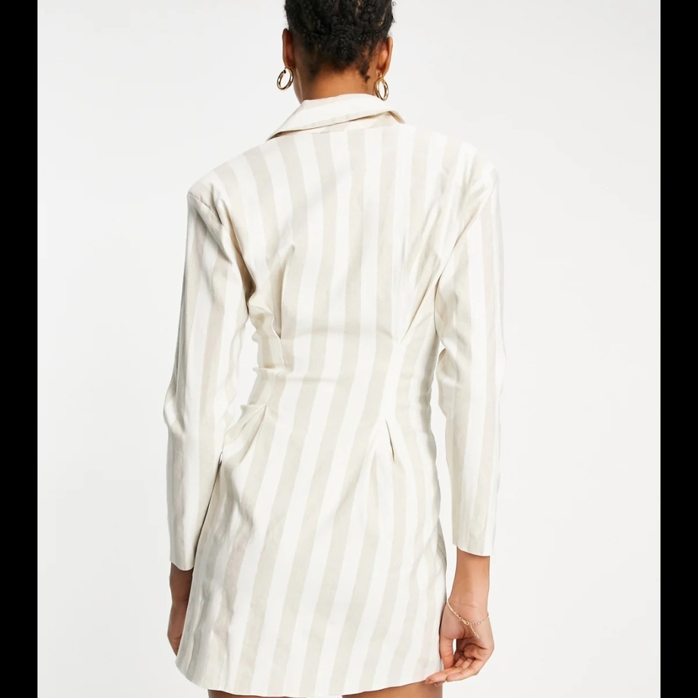 Striped Button-Up Mini Dress - Picture 4 of 4